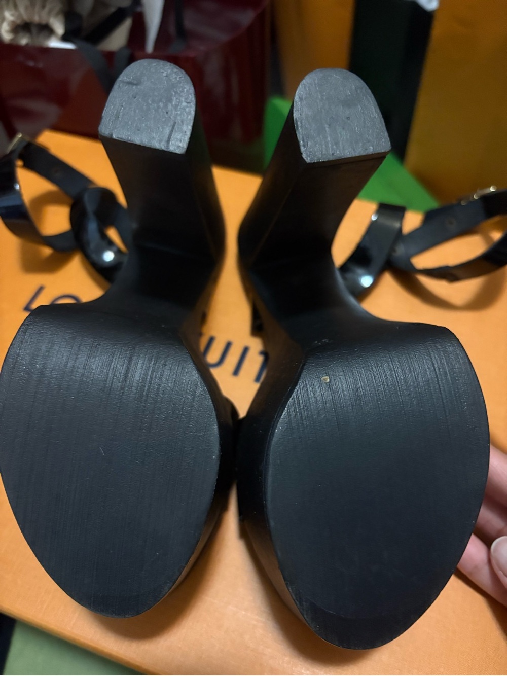 Steve Madden Black Patent Platform with AnkleBuckle - Picture 4 of 6